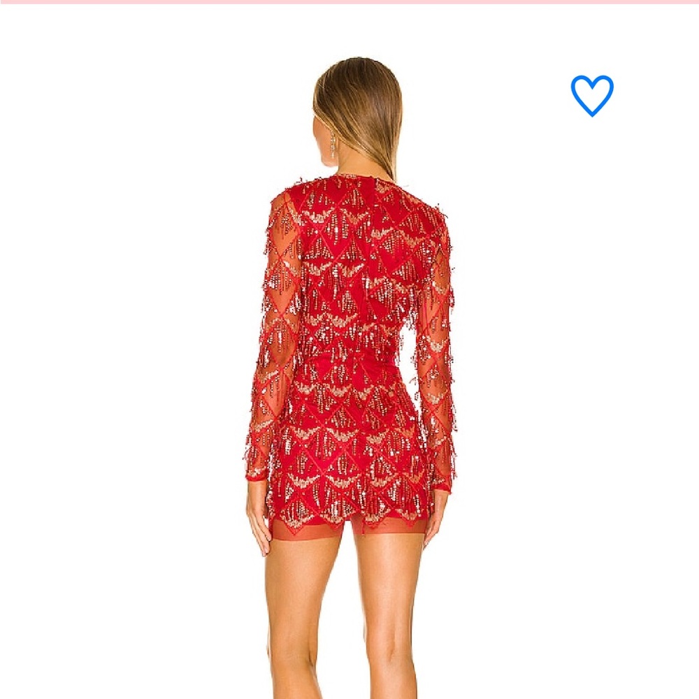 Superdown Scarlet Sequin V-Neck Mini Dress - Picture 3 of 12